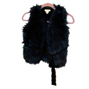 J. Crew crew cuts teal spectacular fluffy vest jacket